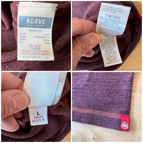 AGAVE WILLAS LONG SLEEVE CONTRAST STITCH TOP MENS LG CREWNECK PREPPY CASUAL - Picture 12 of 12